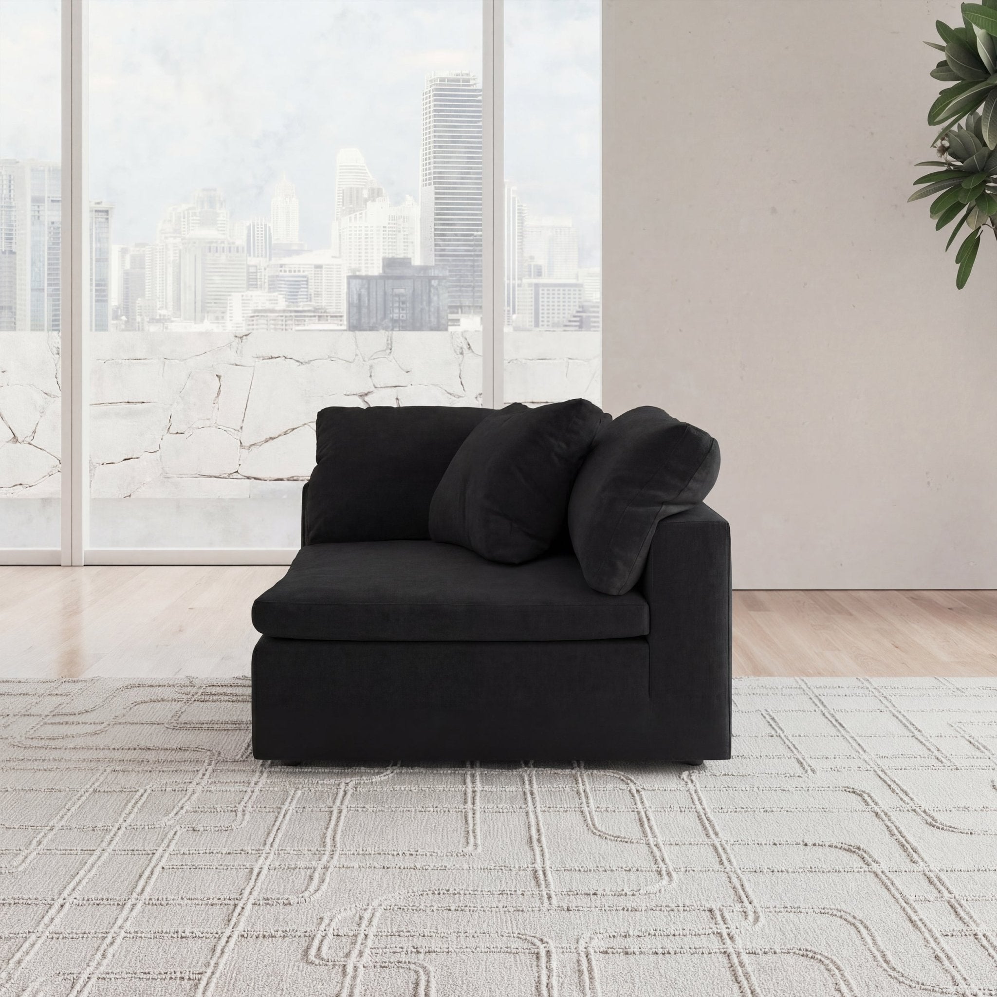 CloudForm™ Left Armrest Modular Sofa Luxe Version | Black