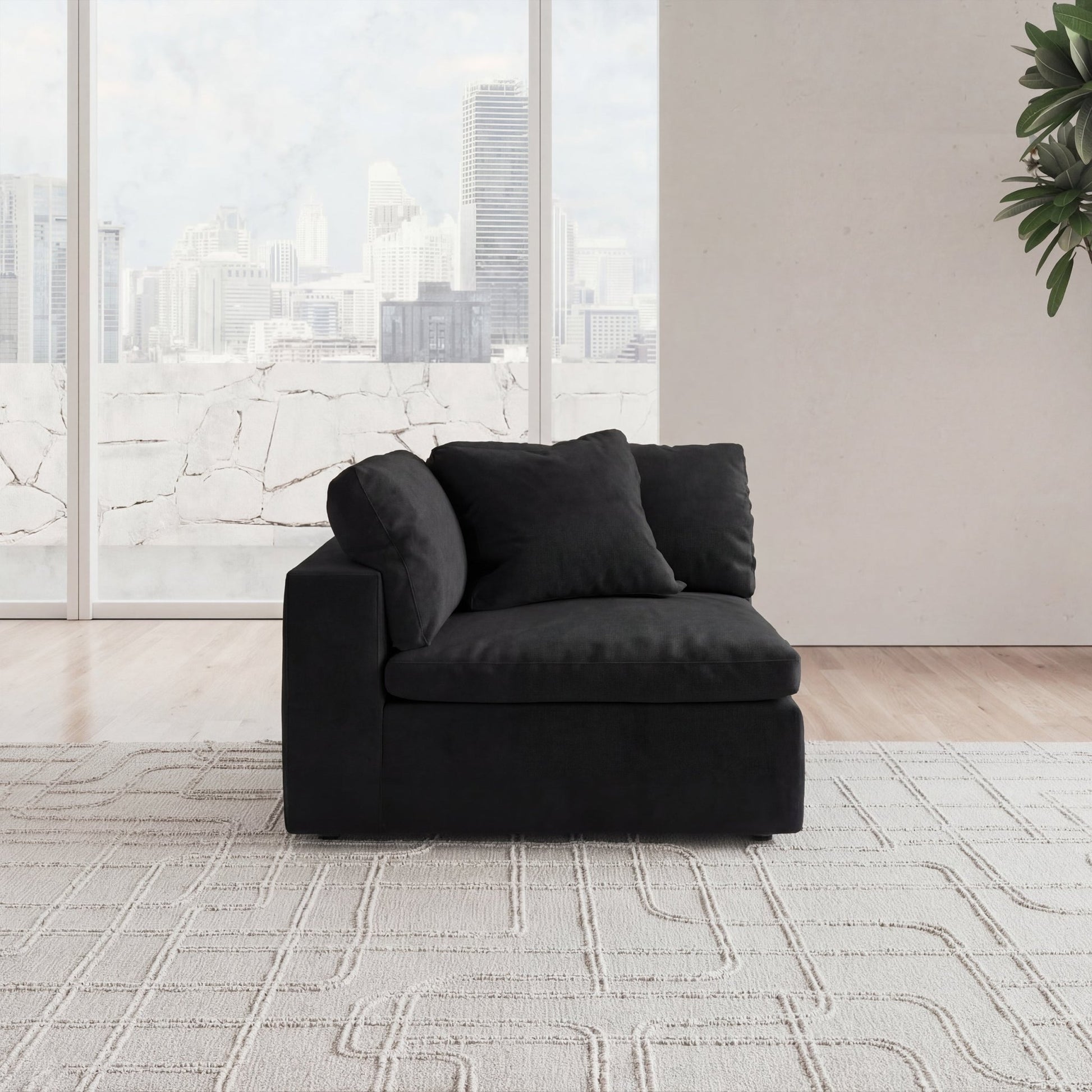 CloudForm™ Right Armrest Modular Sofa | Black