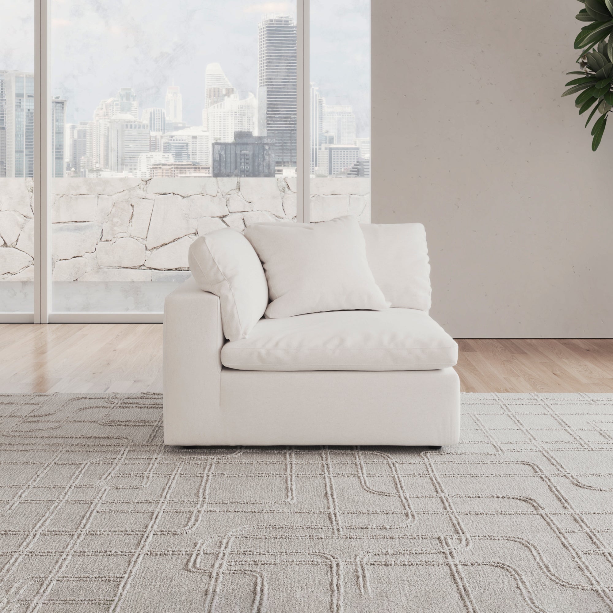 CloudForm™ Right Armrest Modular Sofa | White