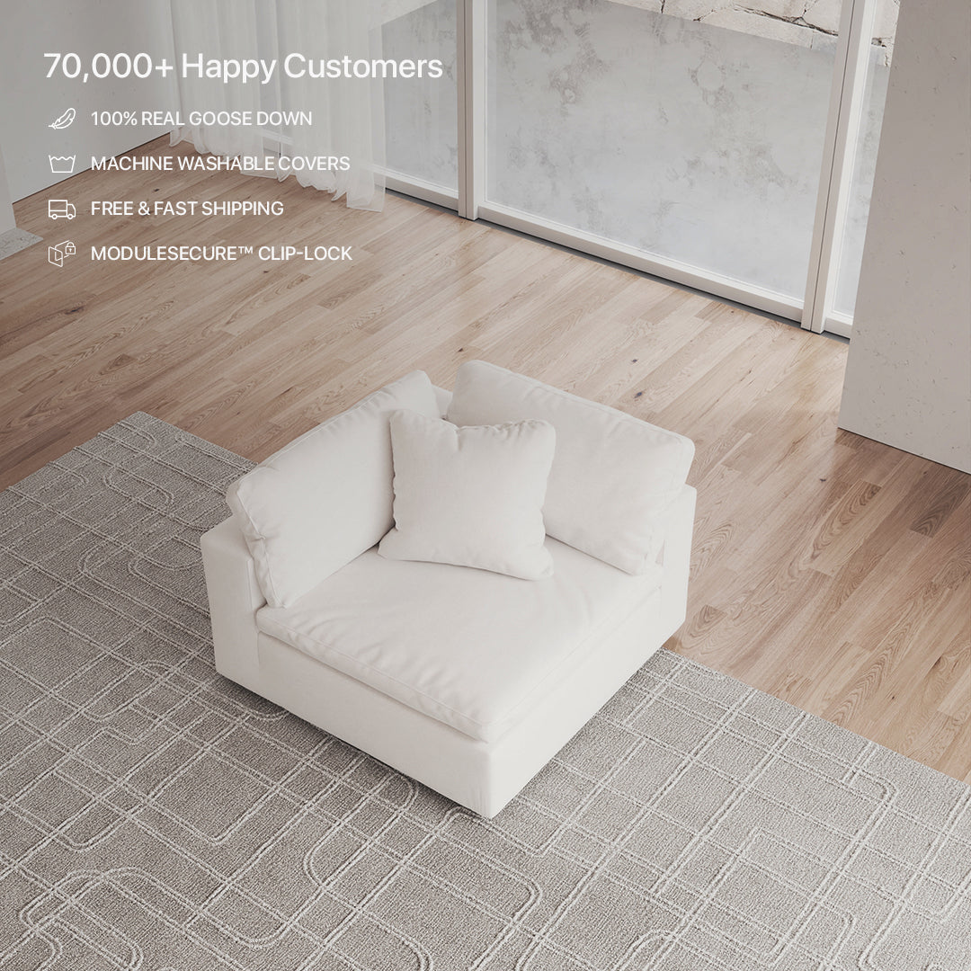 CloudForm™ Left Armrest Modular Sofa | White