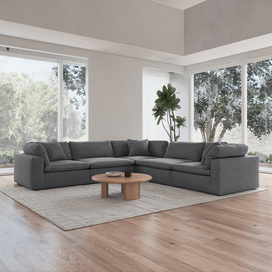 CloudForm™ 5-Seater Modular L-Sofa | Anthracite