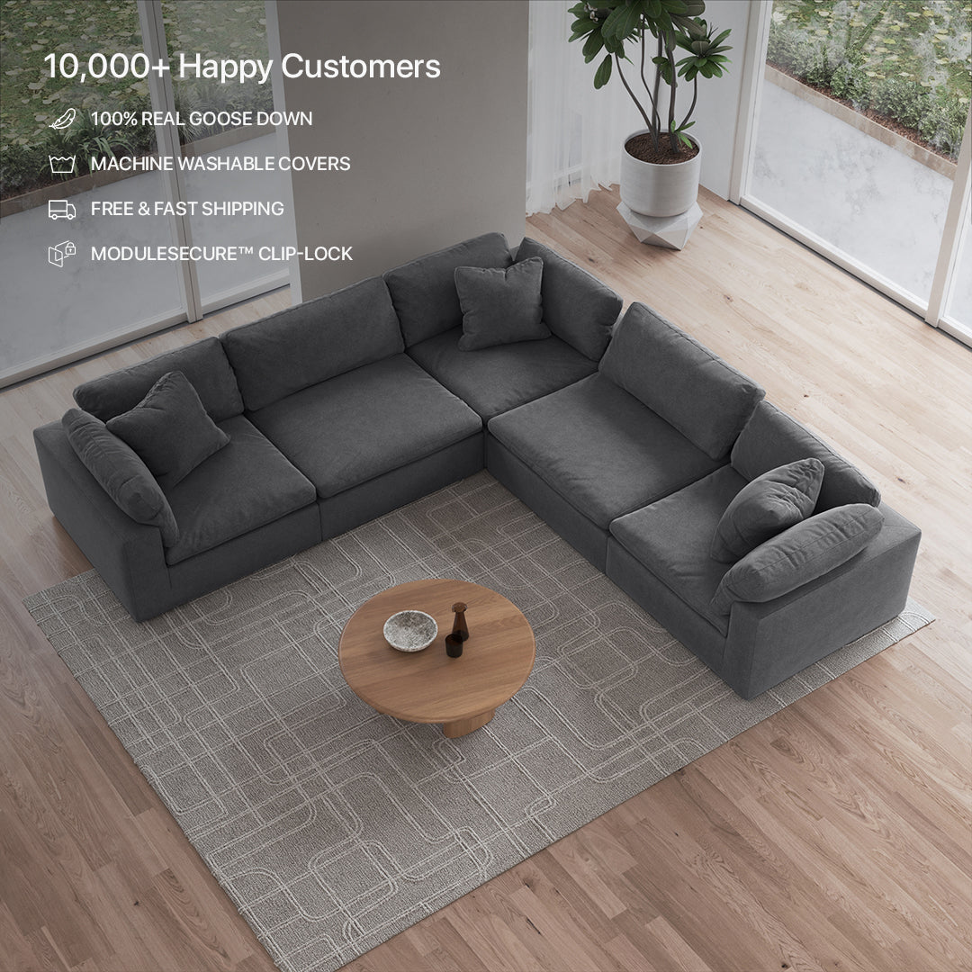 CloudForm™ 5-Seater Modular L-Sofa | Anthracite