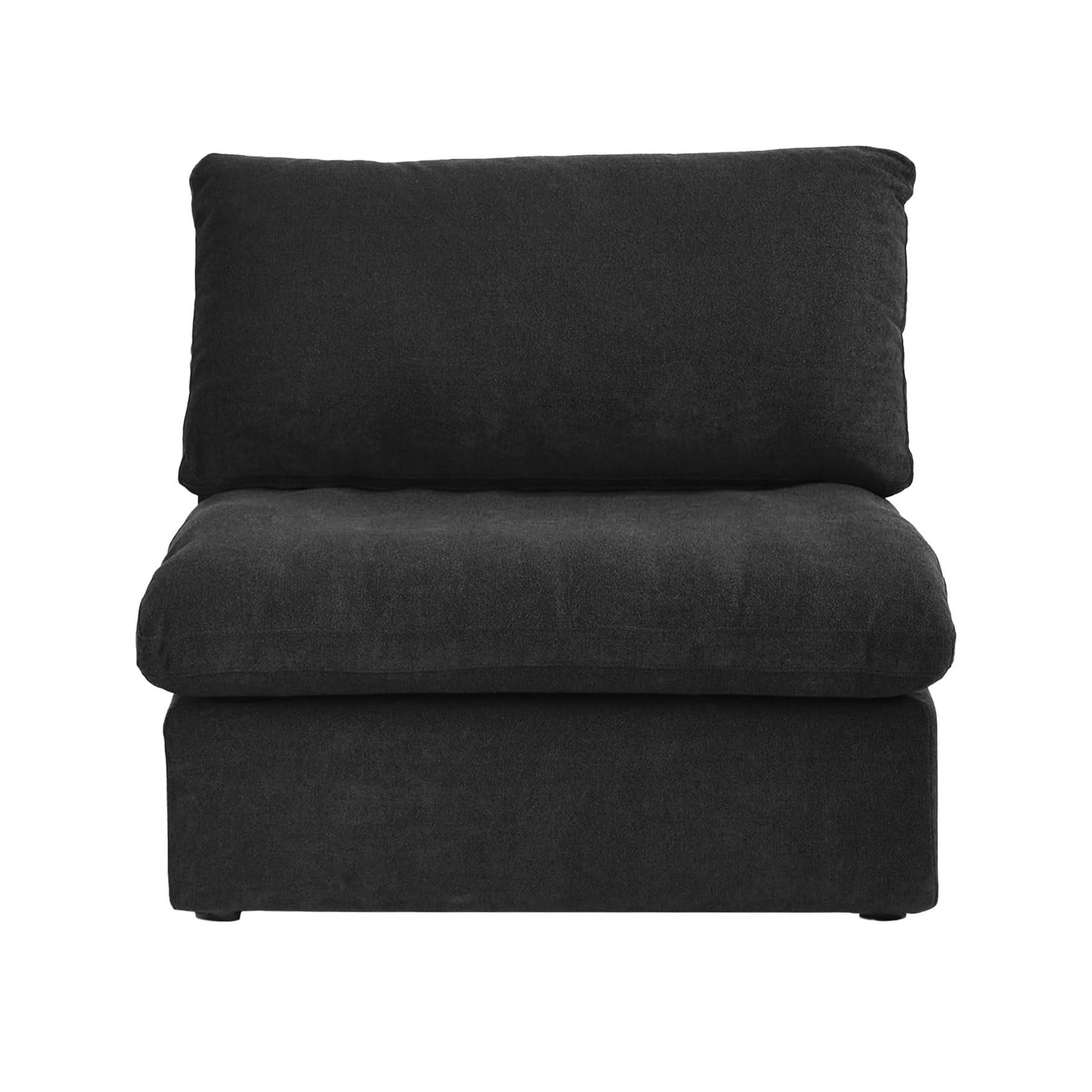 Sofatica® Middle Armless Couch in Black | Performance Fabric