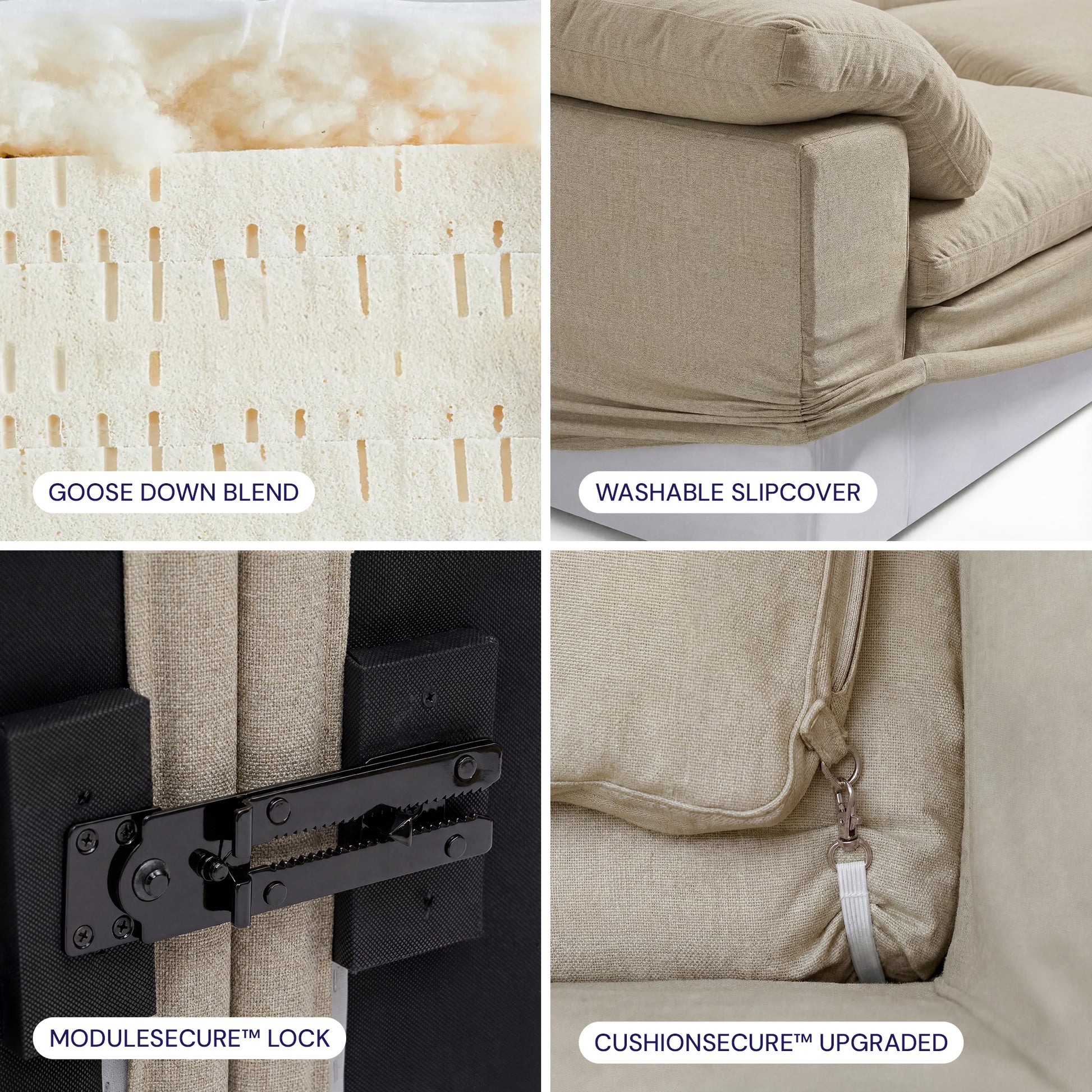 CloudForm™ 3-Seater + Ottoman Modular Sofa | Beige