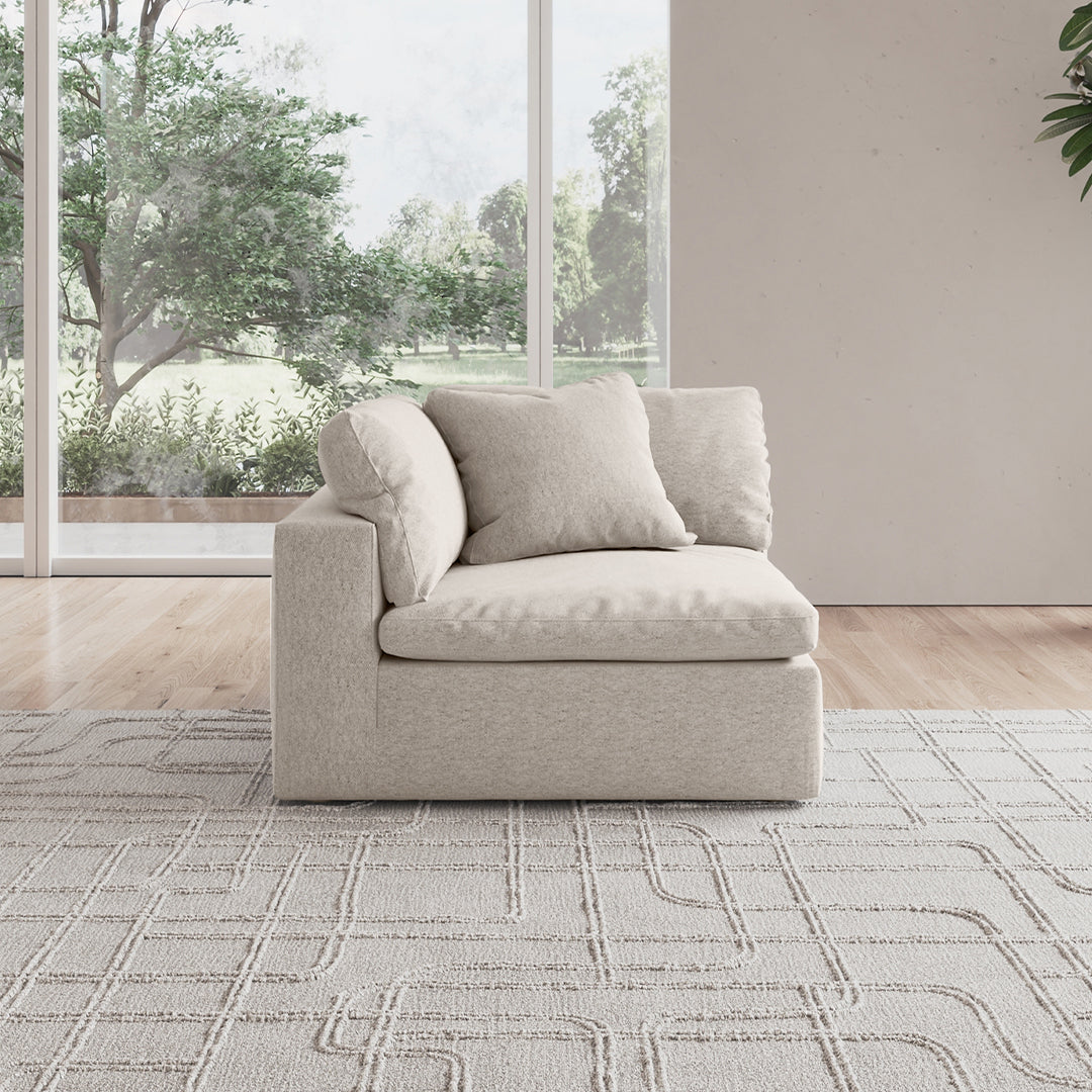 CloudForm™ Right Armrest Modular Sofa | Cream