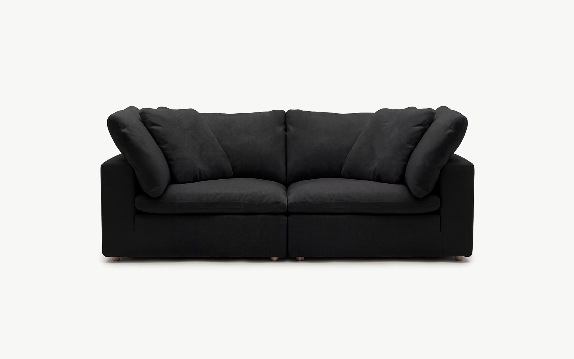 Cloud Couch 2-Seater Modular Loveseat | Black