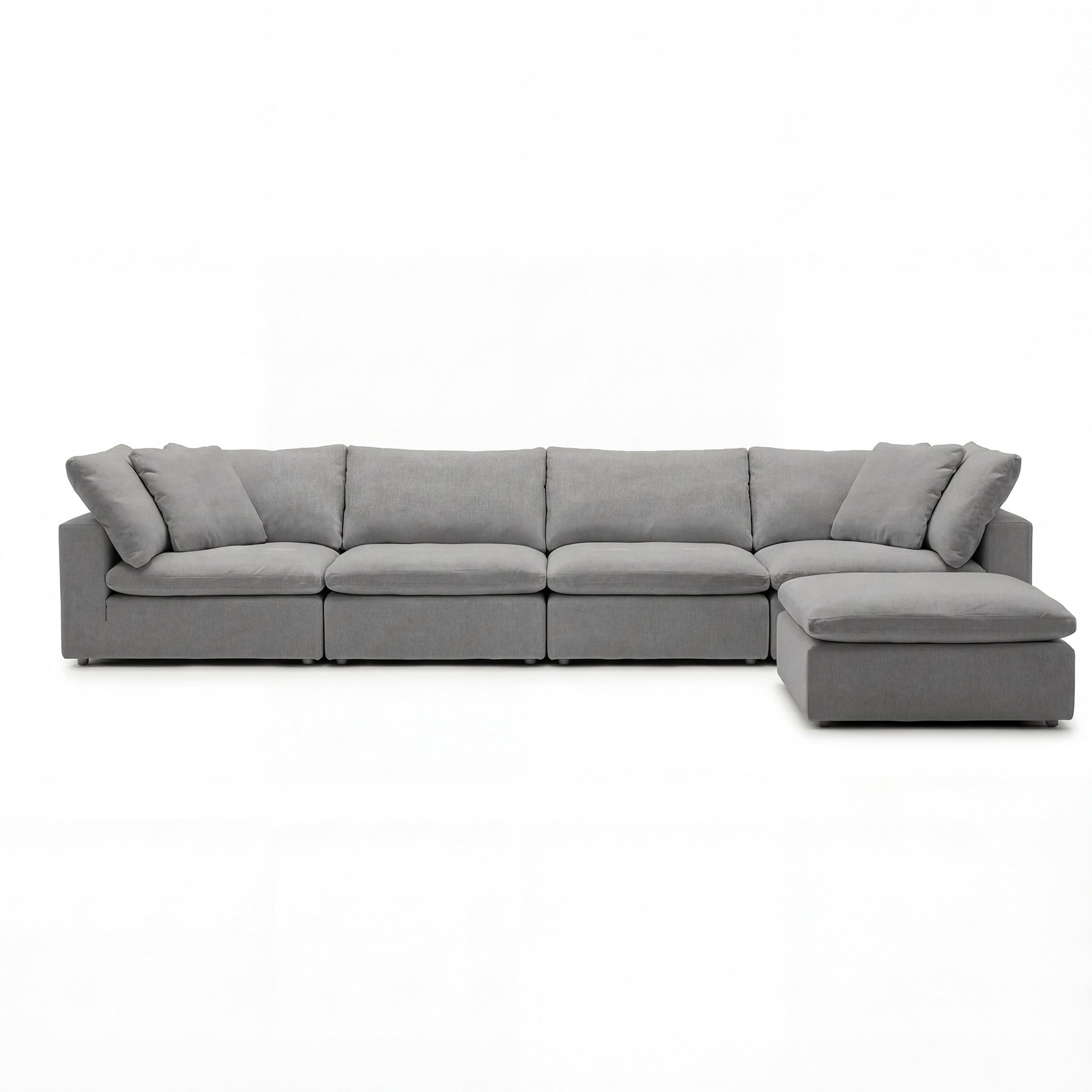 CloudForm™ 4-Seater + Ottoman Modular L-Sofa | Anthracite