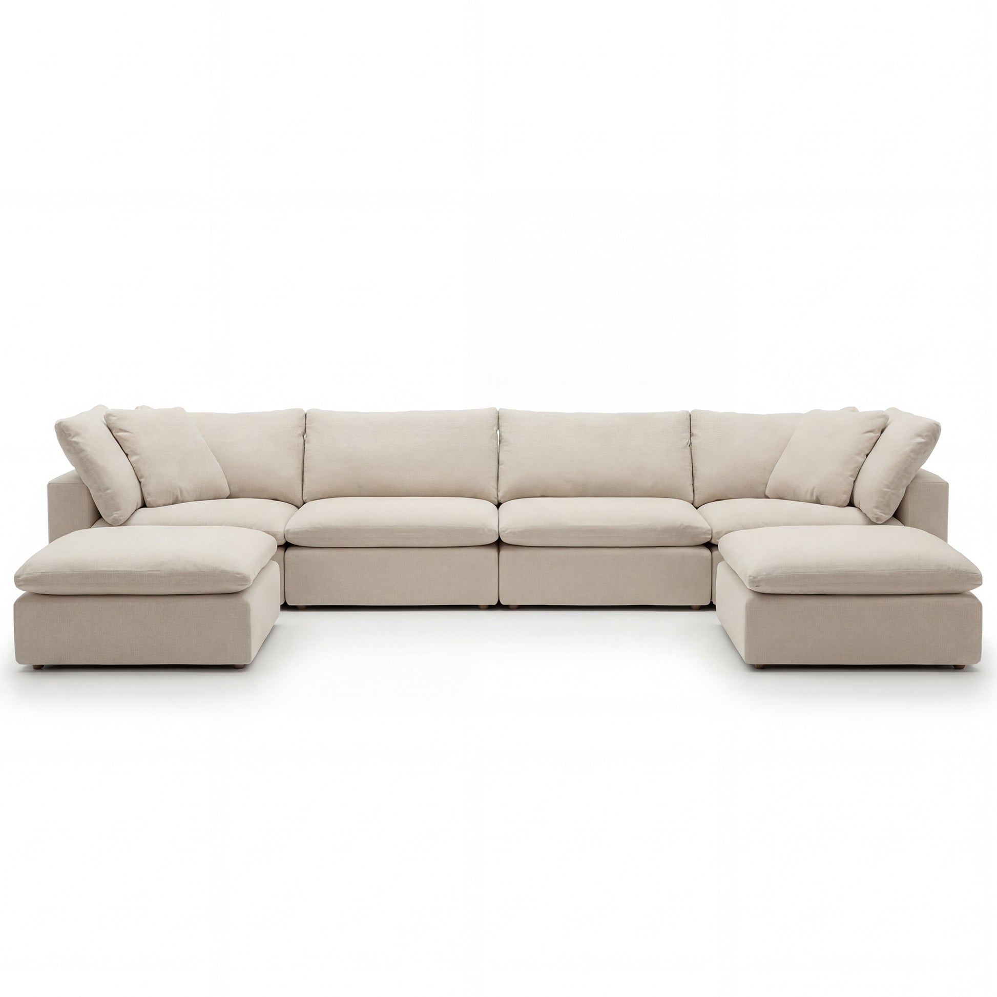 CloudForm™ 4-Seater + Ottoman Modular U-Sofa | Cream