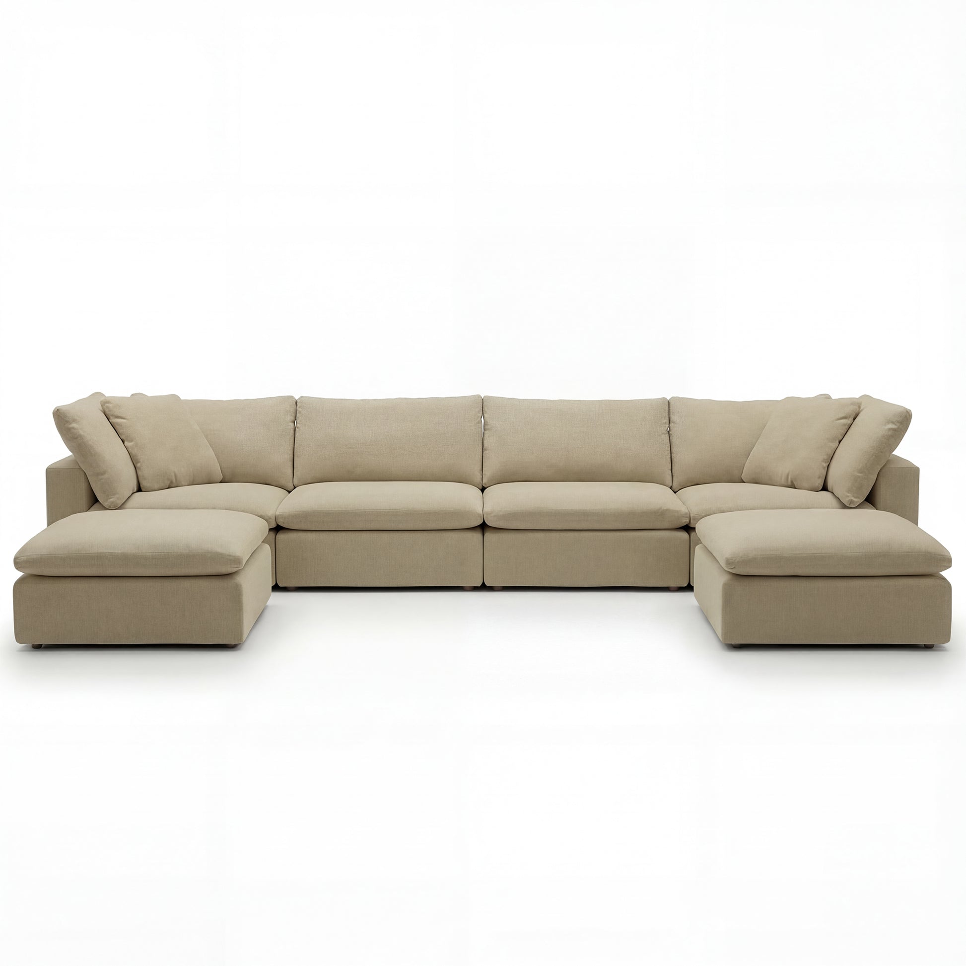 CloudForm™ 4-Seater + Ottoman Modular U-Sofa Luxe Version | Beige
