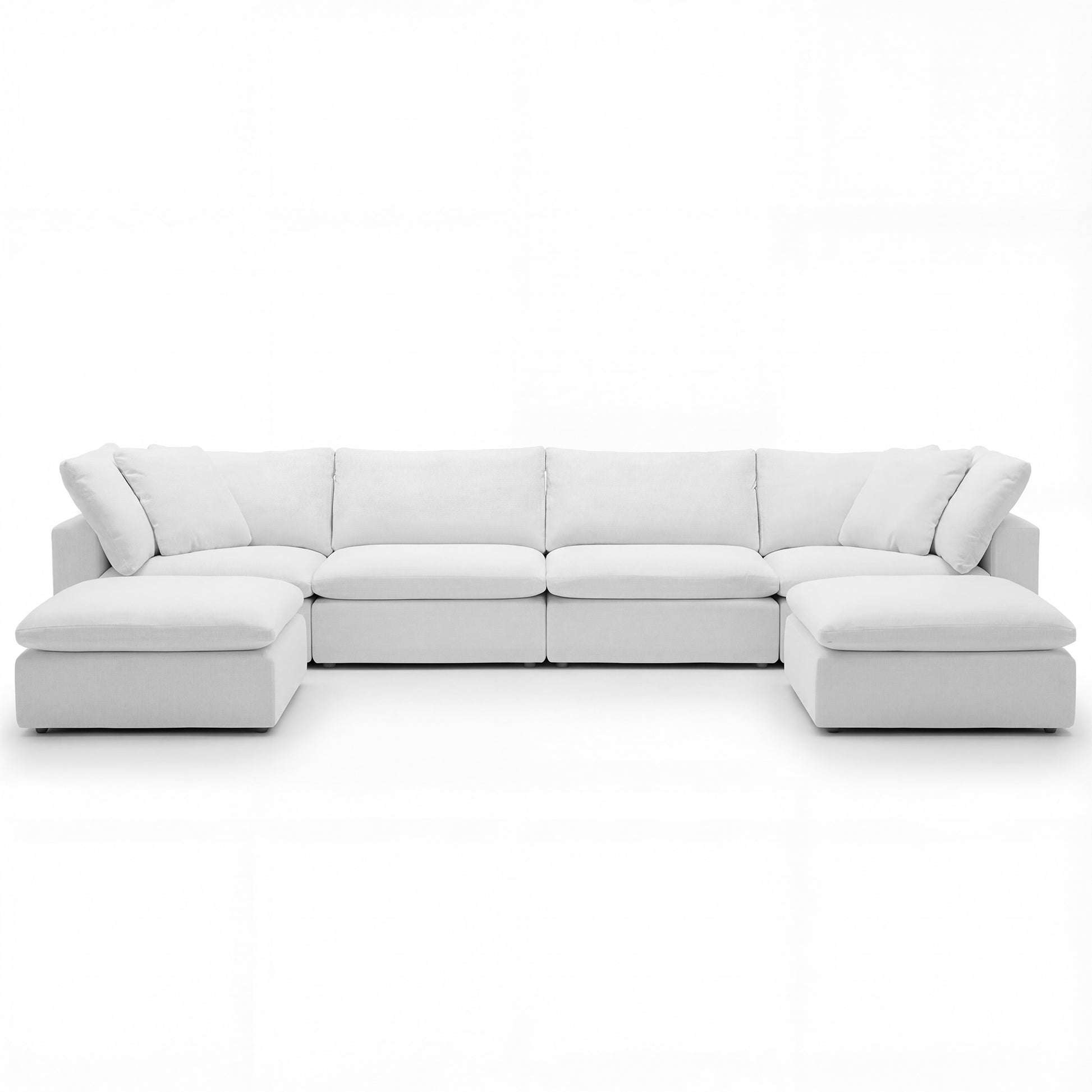 CloudForm™ 4-Seater + Ottoman Modular U-Sofa | White
