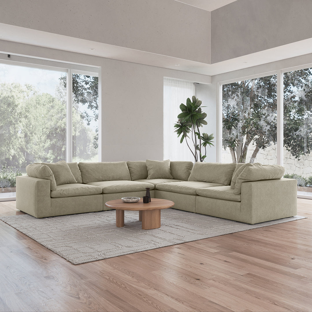 CloudForm™ 5-Seater Modular L-Sofa | Khaki