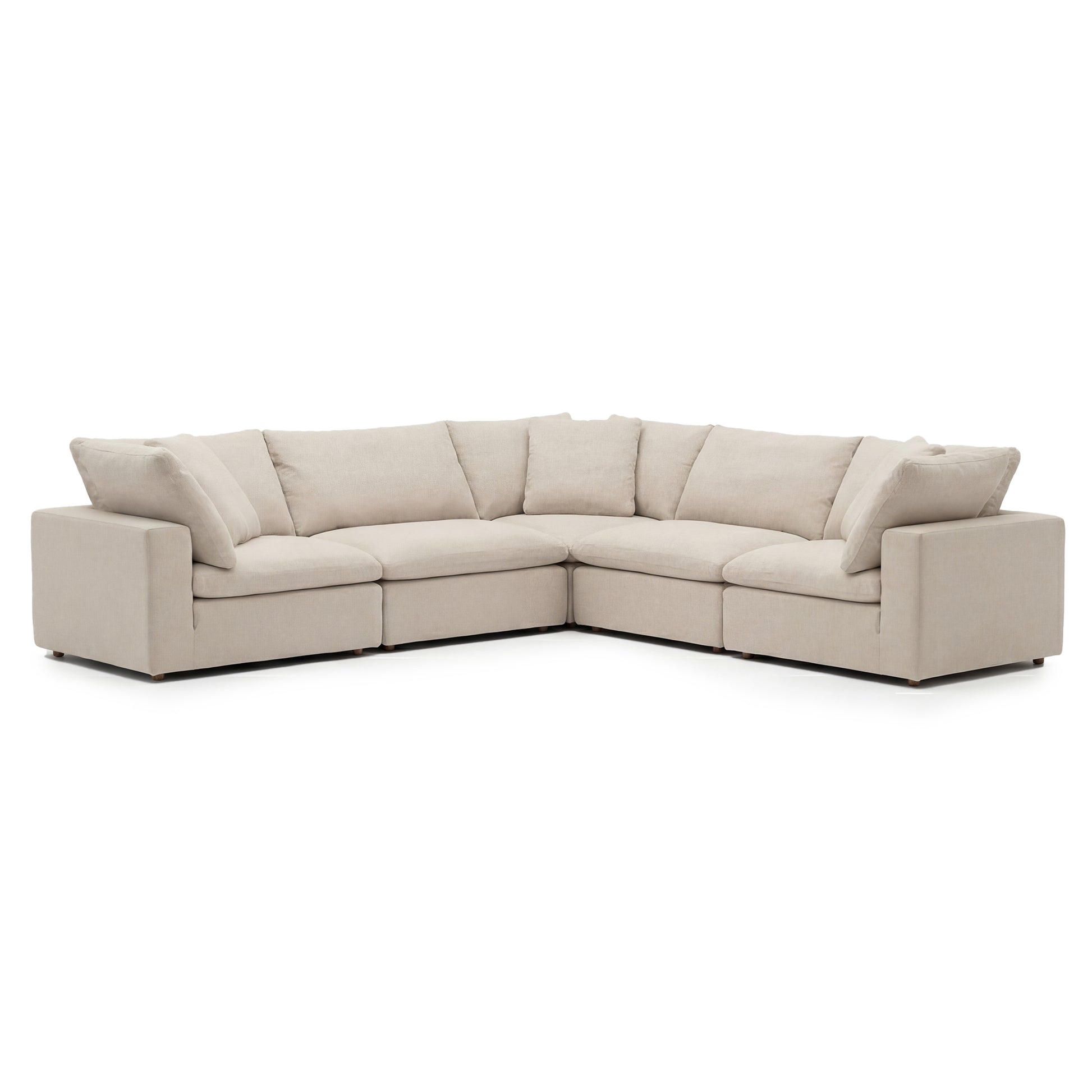 CloudForm™ 5-Seater Modular L-Sofa | Cream