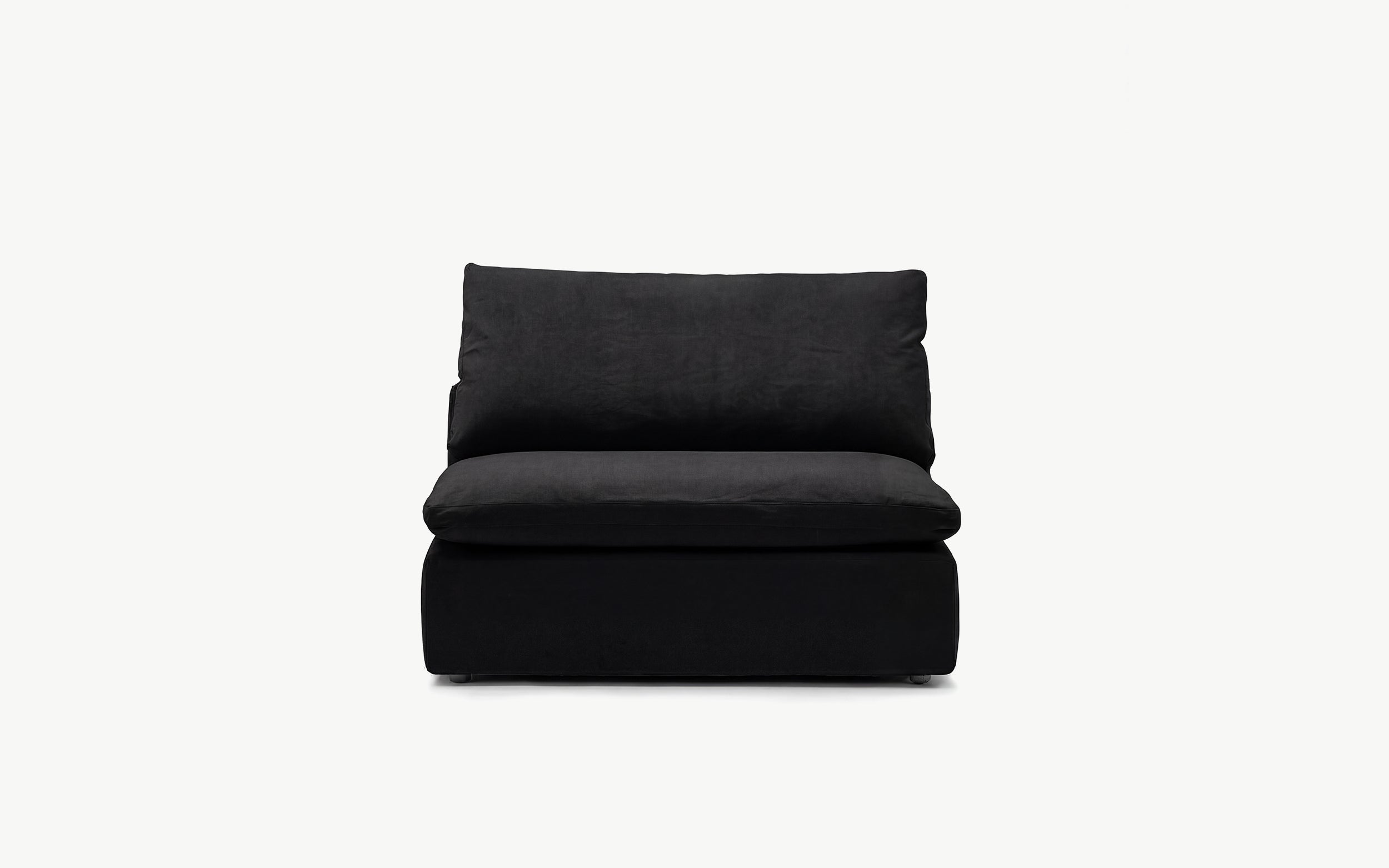 Cloud Couch Luxe Armless Modular Seater | Black