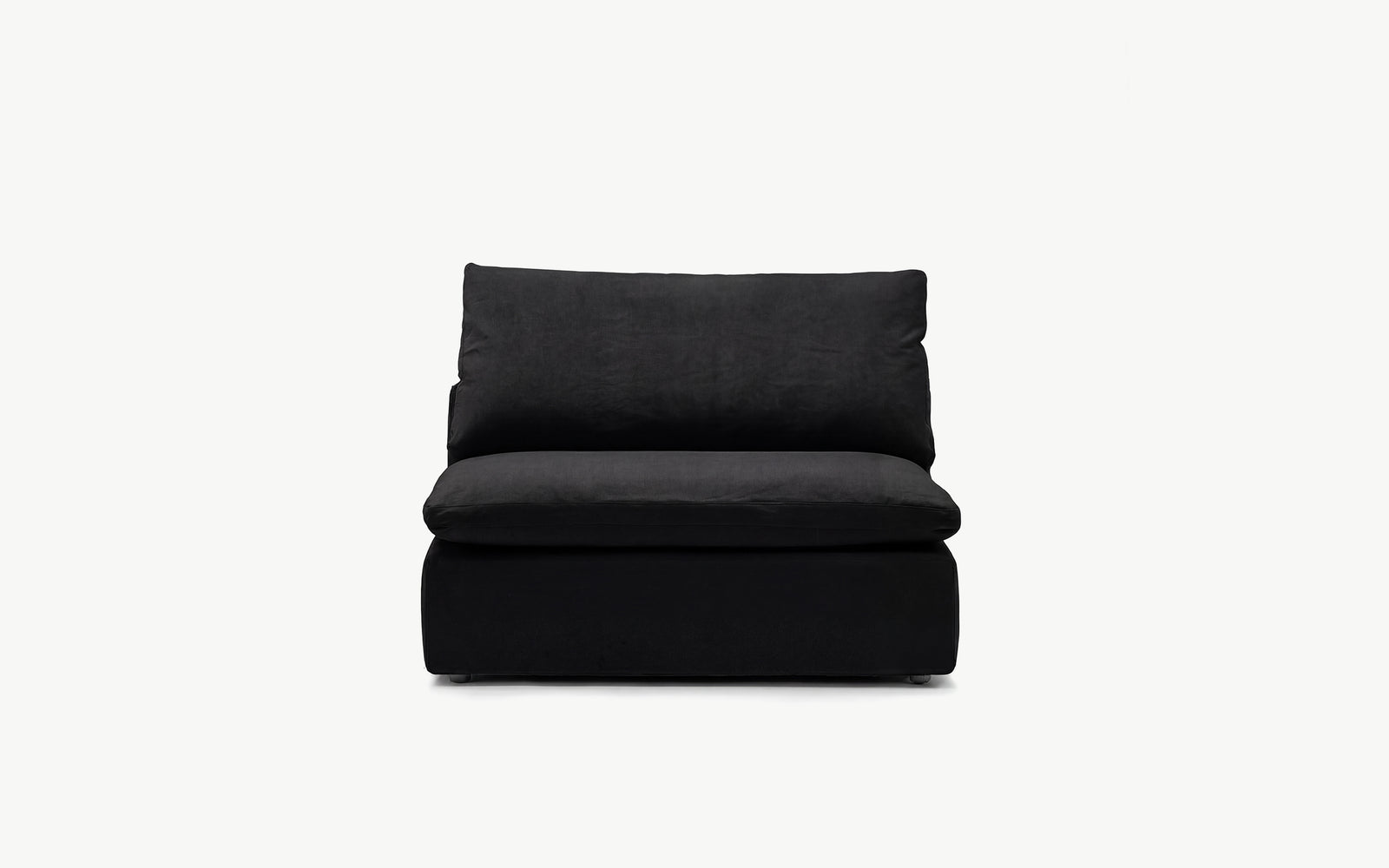 Cloud Couch Luxe Armless Modular Seater | Black