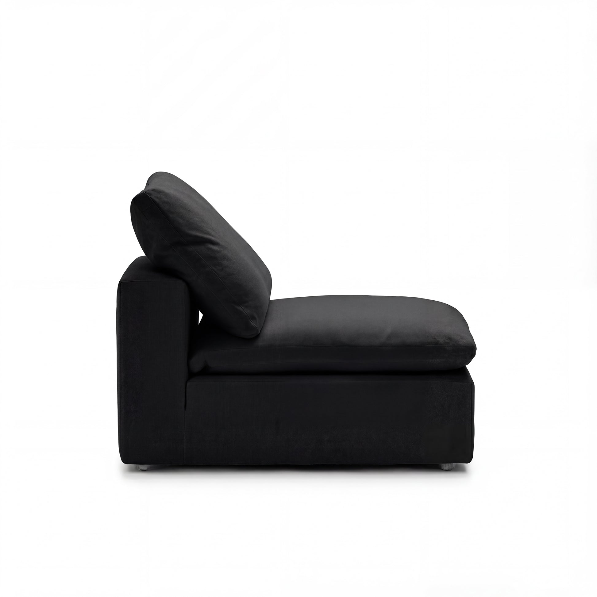 CloudForm™ Middle Armless Modular Sofa Luxe Version | Black