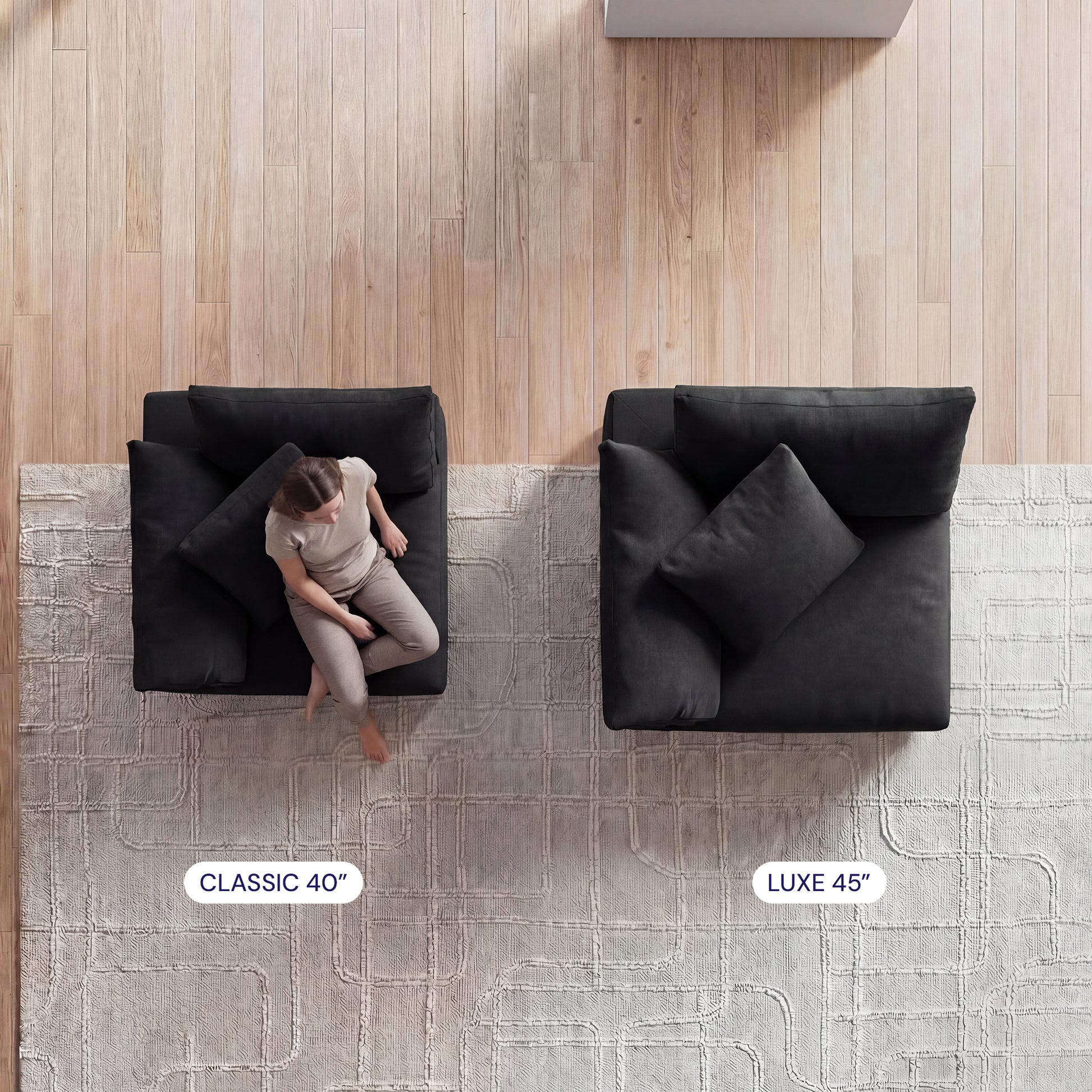 CloudForm™ Ottoman Modular Sofa Luxe Version | Black