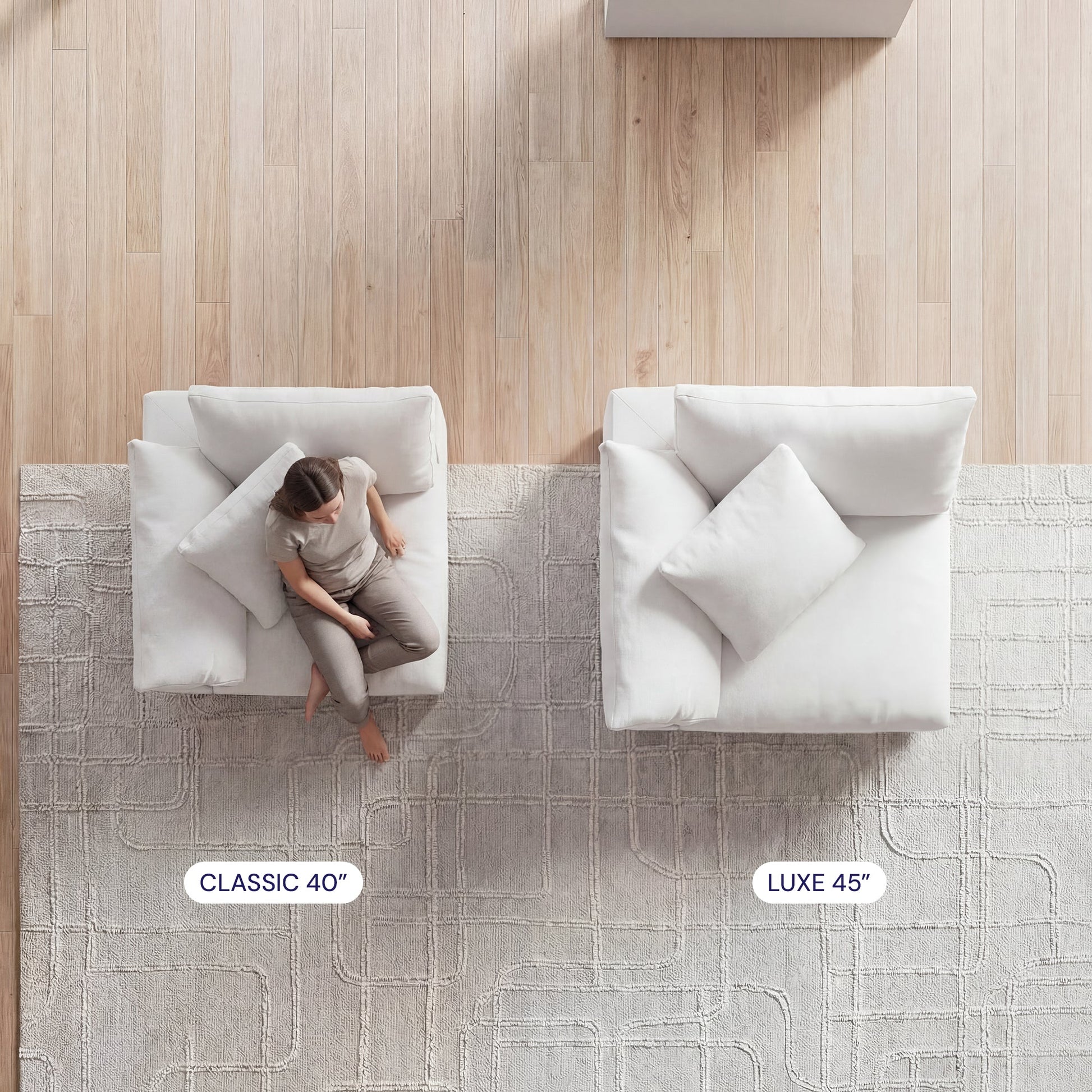 CloudForm™ 4-Seater + Ottoman Modular L-Sofa | White