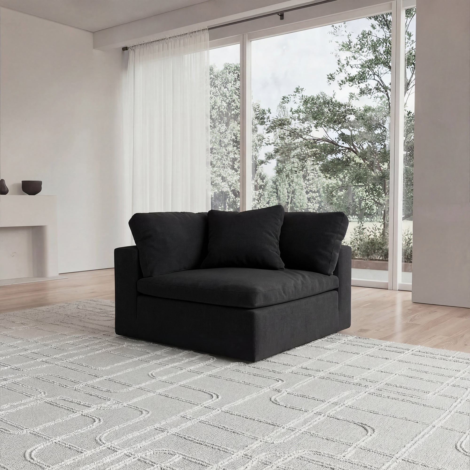 CloudForm™ Corner Modular Sofa Luxe Version | Black