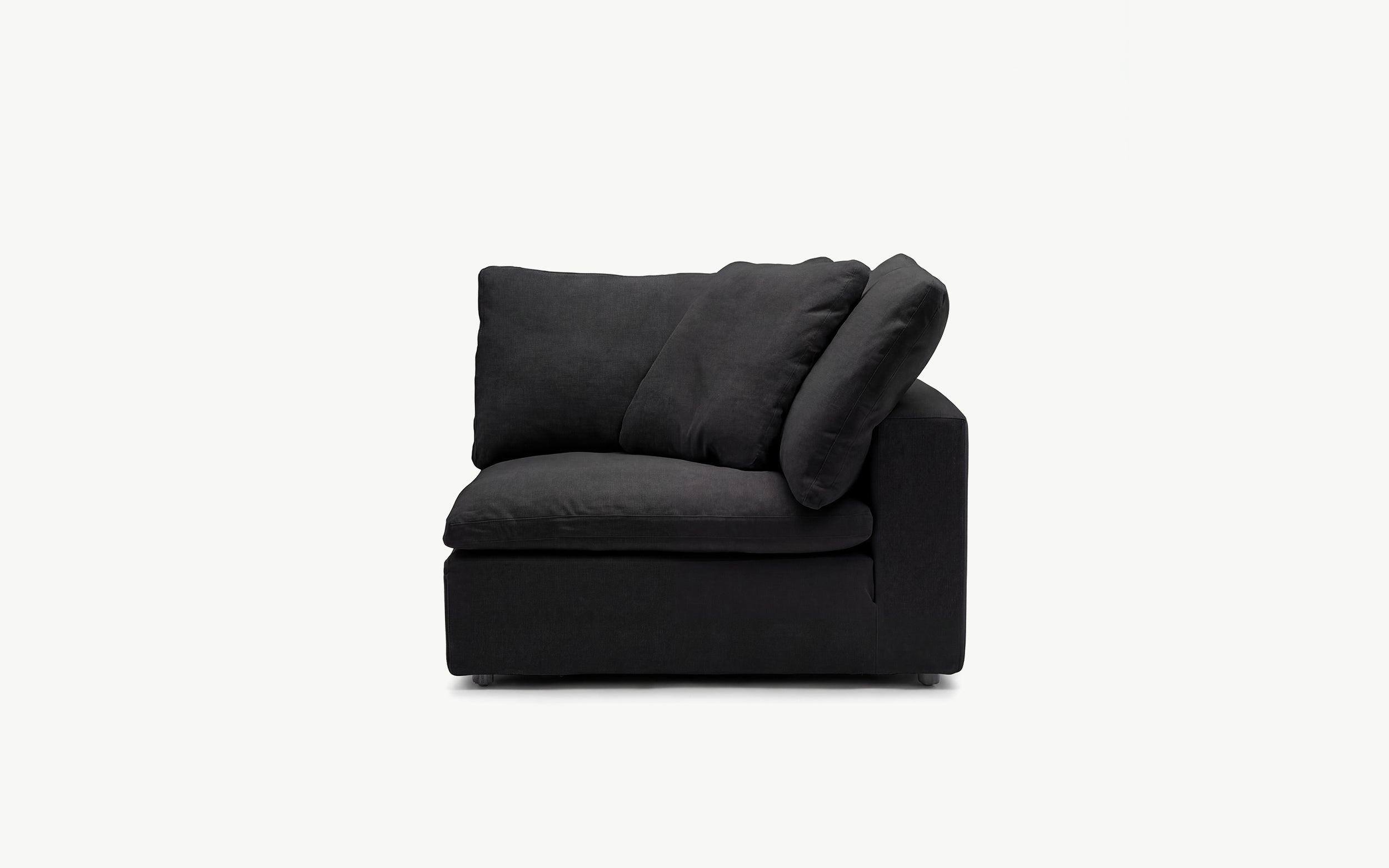 Cloud Couch Left Armrest Modular Seater | Black