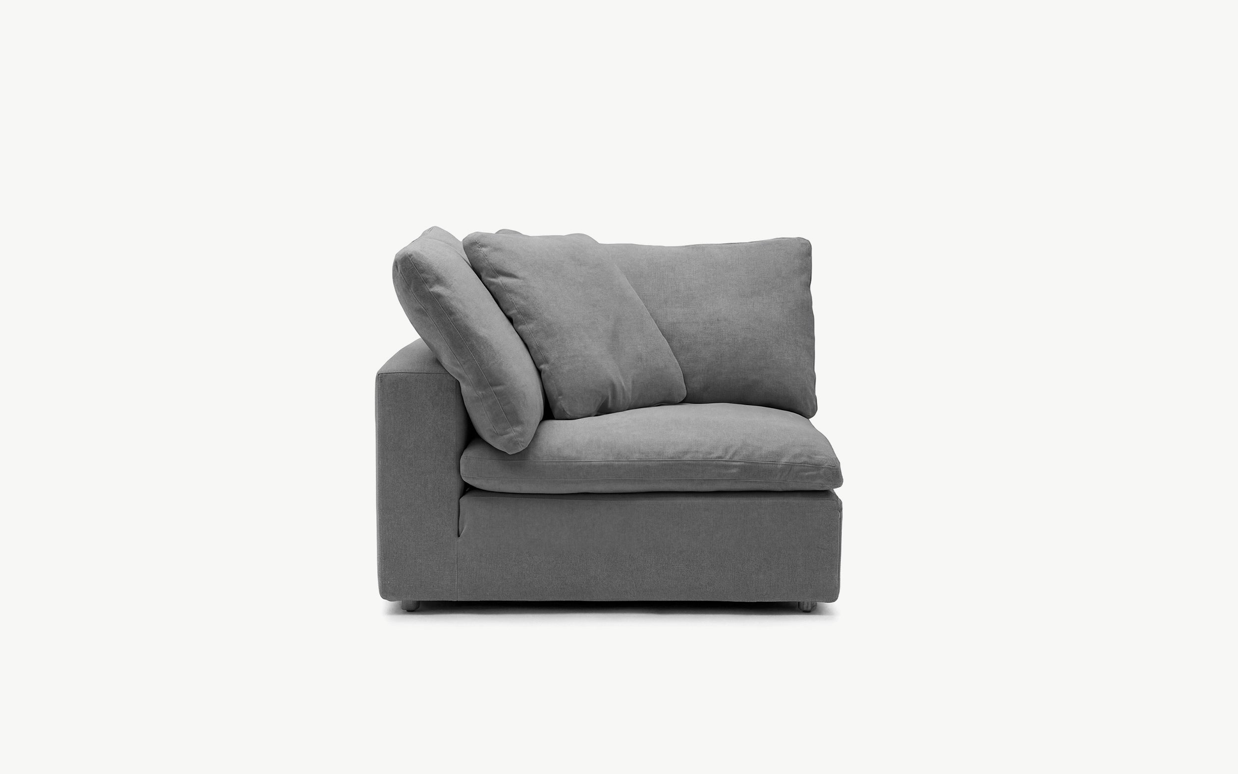 Cloud Couch Right Armrest Modular Seater | Gray