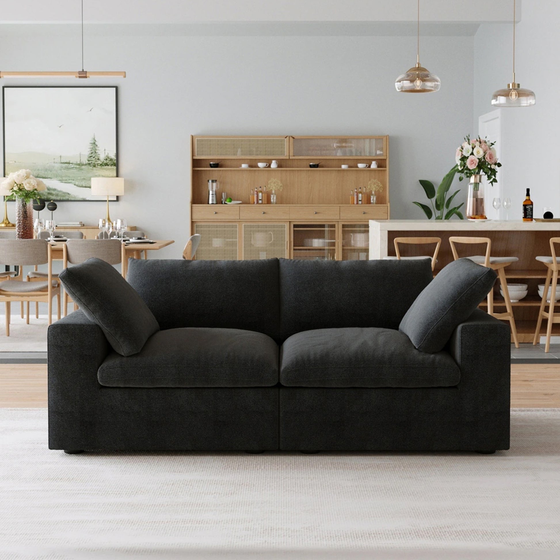 Sofatica® Modular 2-Seater Couch in Black | Performance Fabric