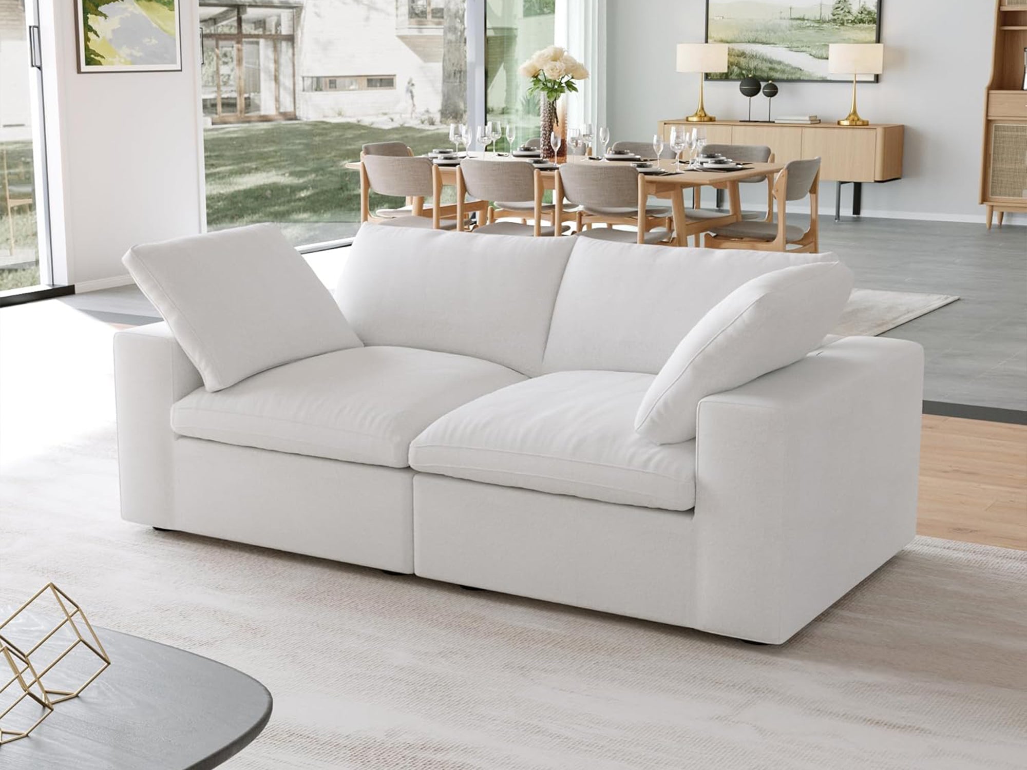 Sofatica® Modular 2-Seater Cloud Couch in White | Performance Fabric - Sofatica  