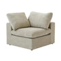 The Sofatica® Modular 2-Seater Cloud Couch in Beige features performance fabric, a modern boxy design, and includes two large back cushions for added comfort.