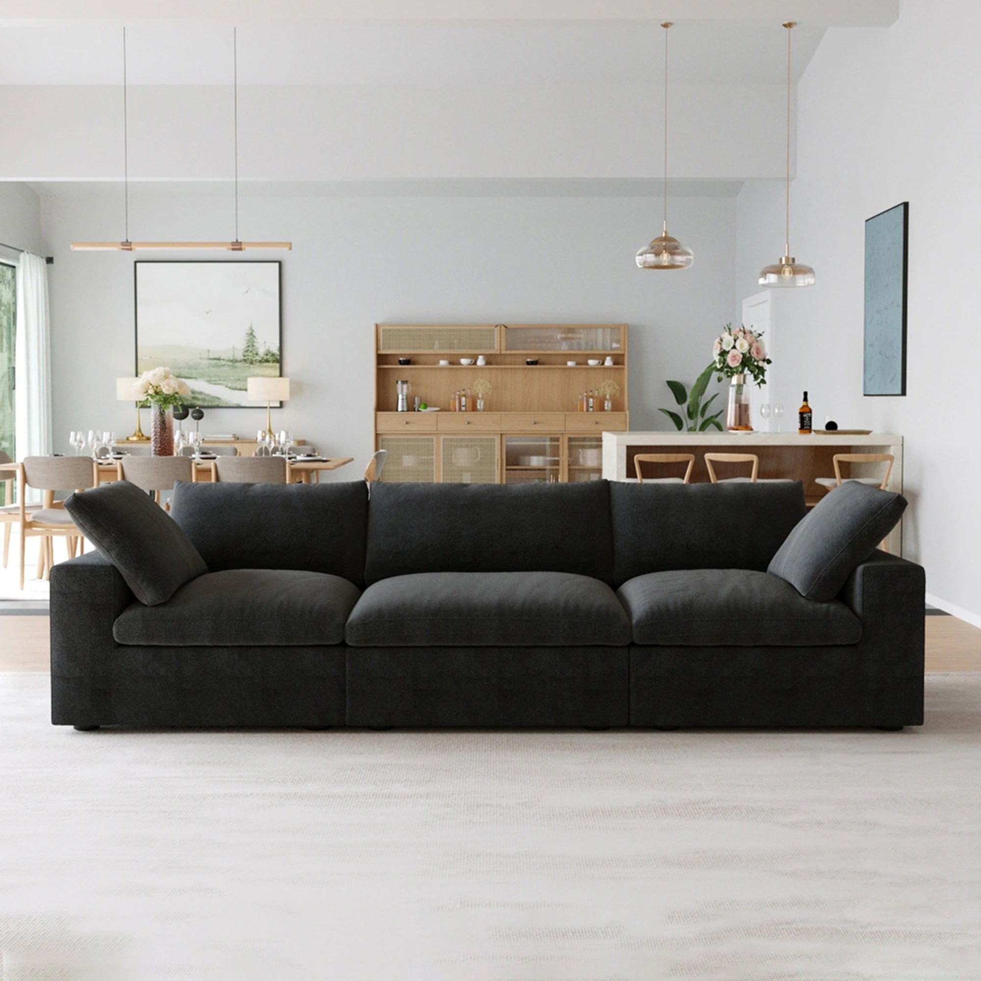 Sofatica® Modular 3-Seater Couch in Black | Performance Fabric