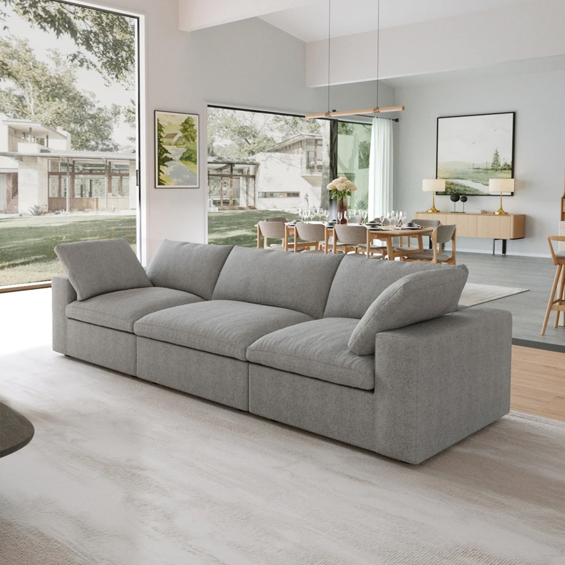 Sofatica® Modular 3-Seater Couch in Gray | Performance Fabric