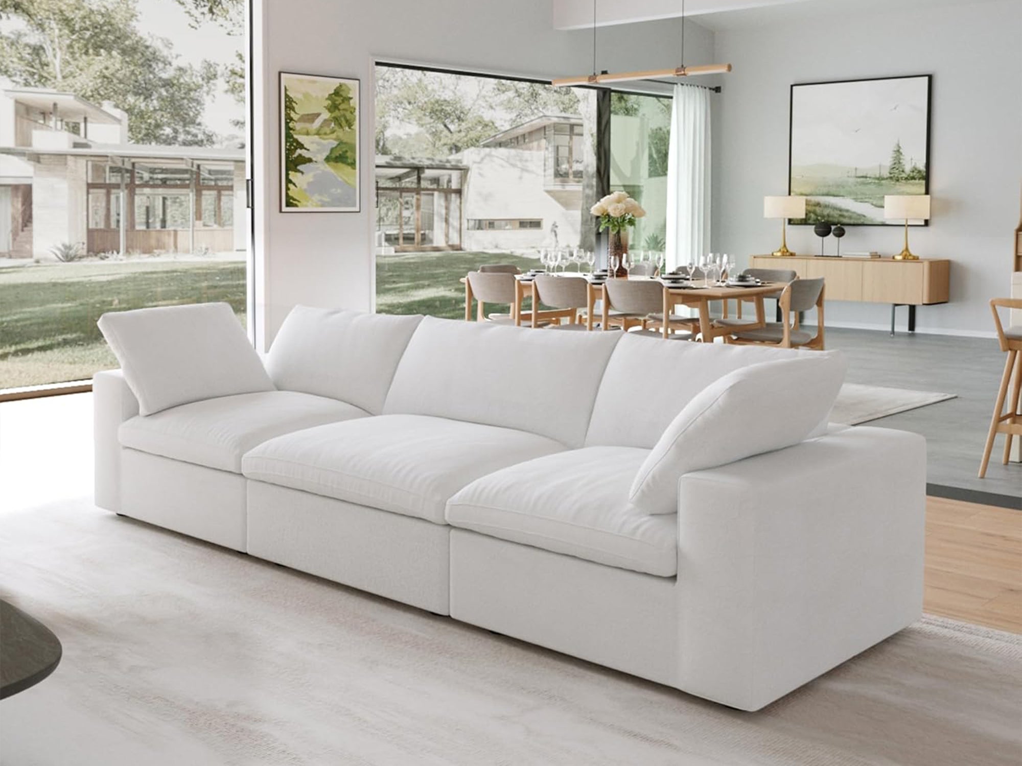 Sofatica® Modular 3-Seater Cloud Couch in White | Performance Fabric - Sofatica  