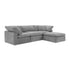 The Sofatica® 3-Seater L-Sectional Cloud Couch in Gray features performance fabric, three seat and back cushions, a right-side chaise lounge, and removable covers for easy care—part of our modular Clouds collection.