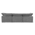 The Sofatica® 3-Seater L-Sectional Cloud Couch in Gray | Performance Fabric features a simple, blocky design with loose cushioned backrests, removable covers, and modular construction, viewed from the back.