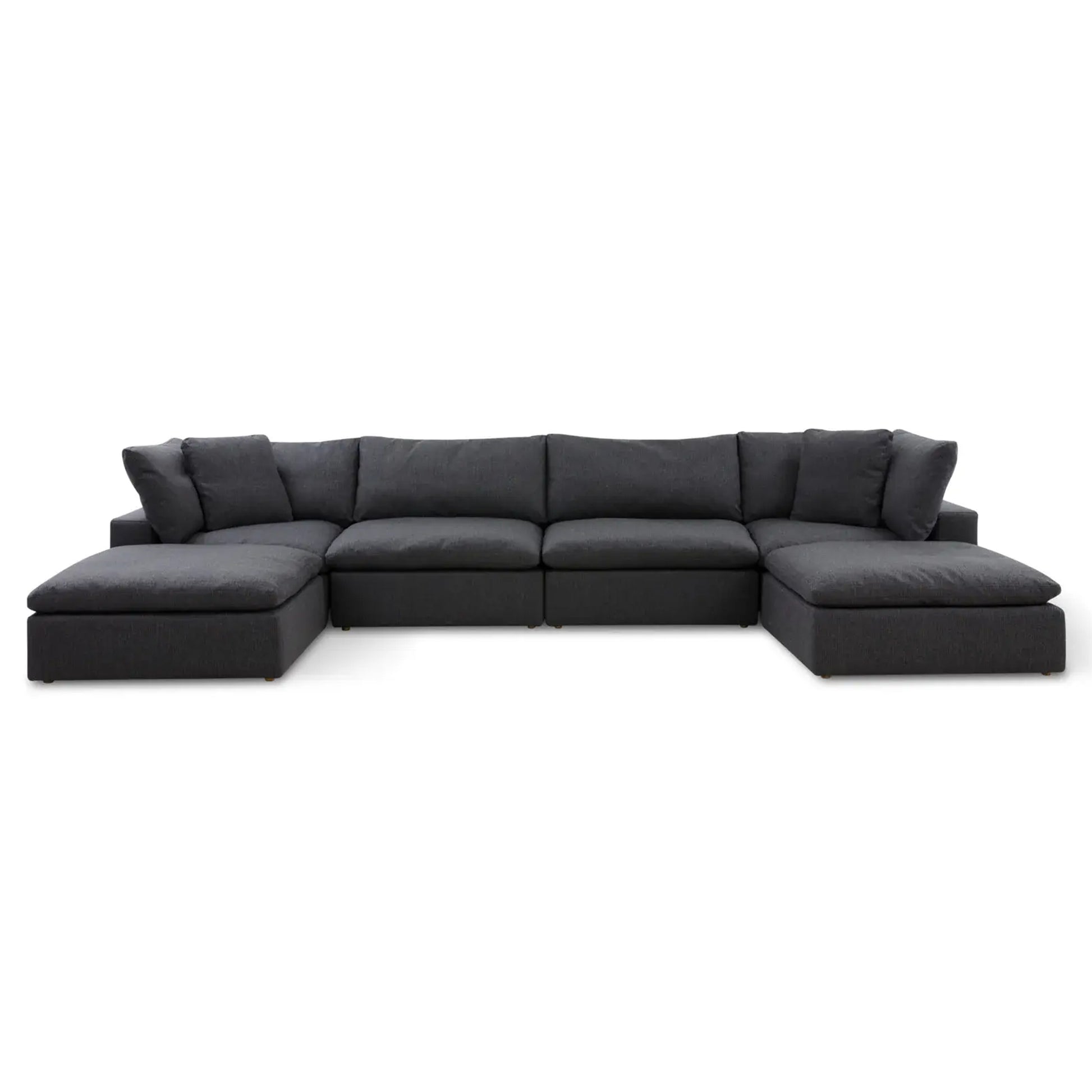 Sofatica® 4-Seater U-Sectional Cloud Couch in Black | Performance Fabric - Sofatica  