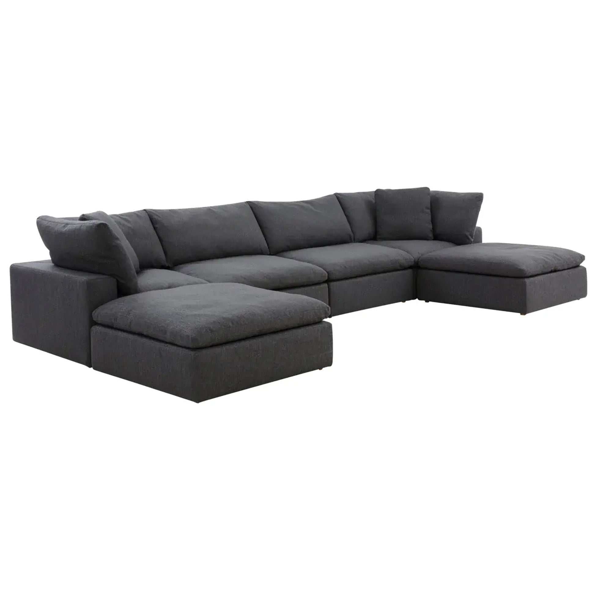 Sofatica® 4-Seater U-Sectional Cloud Couch in Black | Performance Fabric - Sofatica  