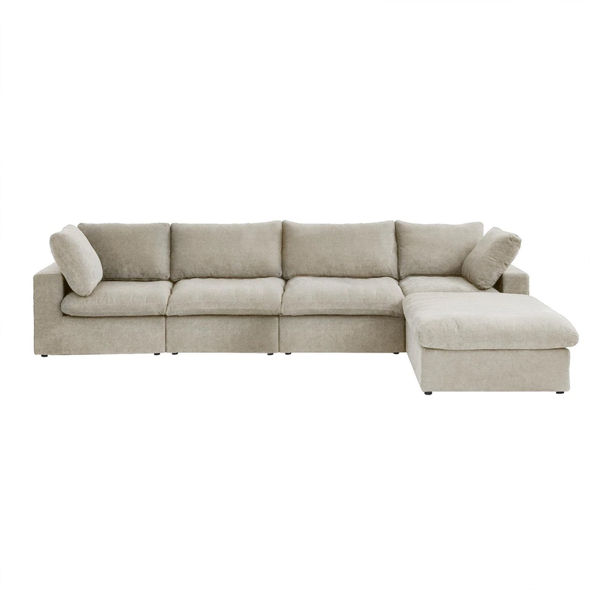 Sofatica® 4-Seater L-Sectional Couch in Beige | Performance Fabric