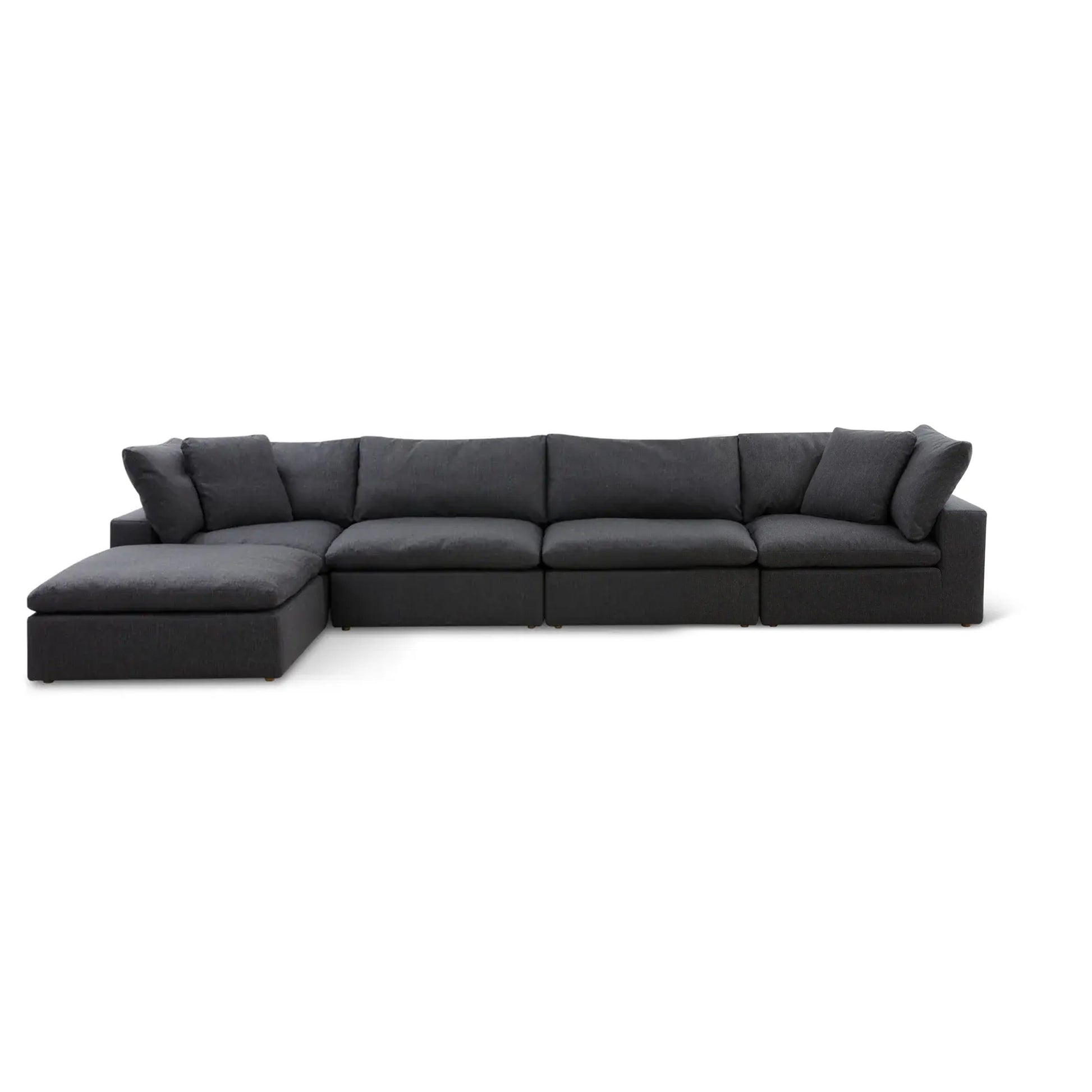 Sofatica® 4-Seater L-Sectional Couch in Black | Performance Fabric