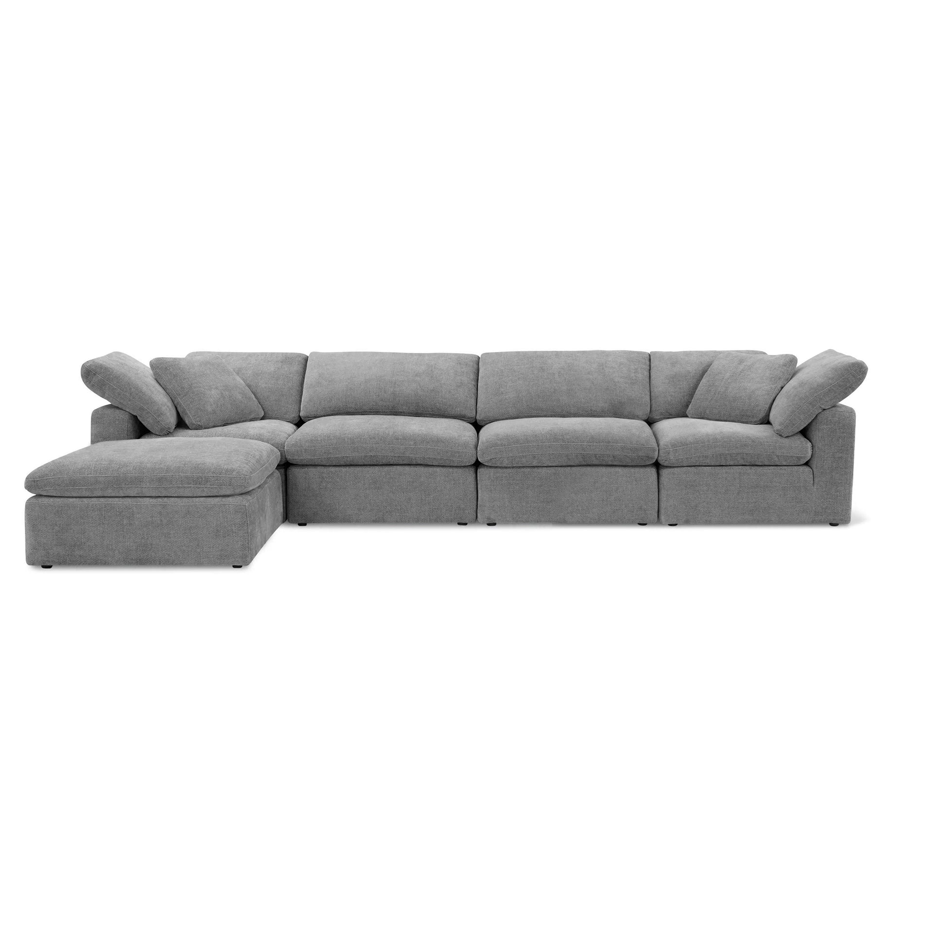 Sofatica® 4-Seater L-Sectional Cloud Couch in Gray | Performance Fabric - Sofatica  