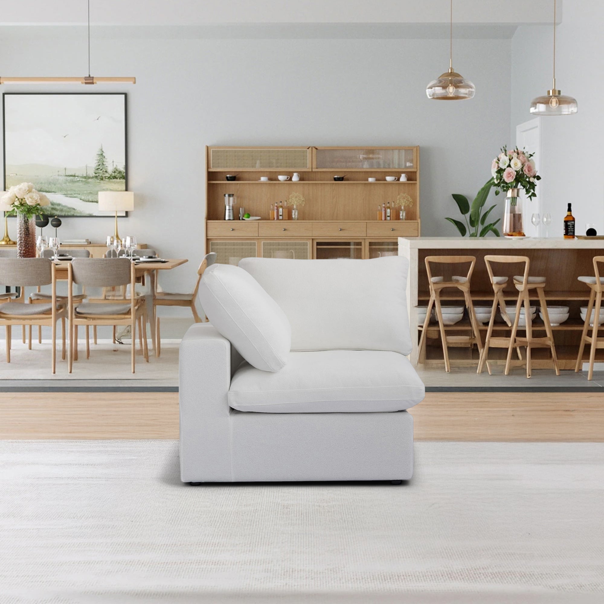 Sofatica® Corner Cloud Couch in White | Performance Fabric