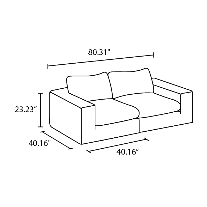 Sofatica Washable Cloud Couch | 2-Seater Modular Loveseat White