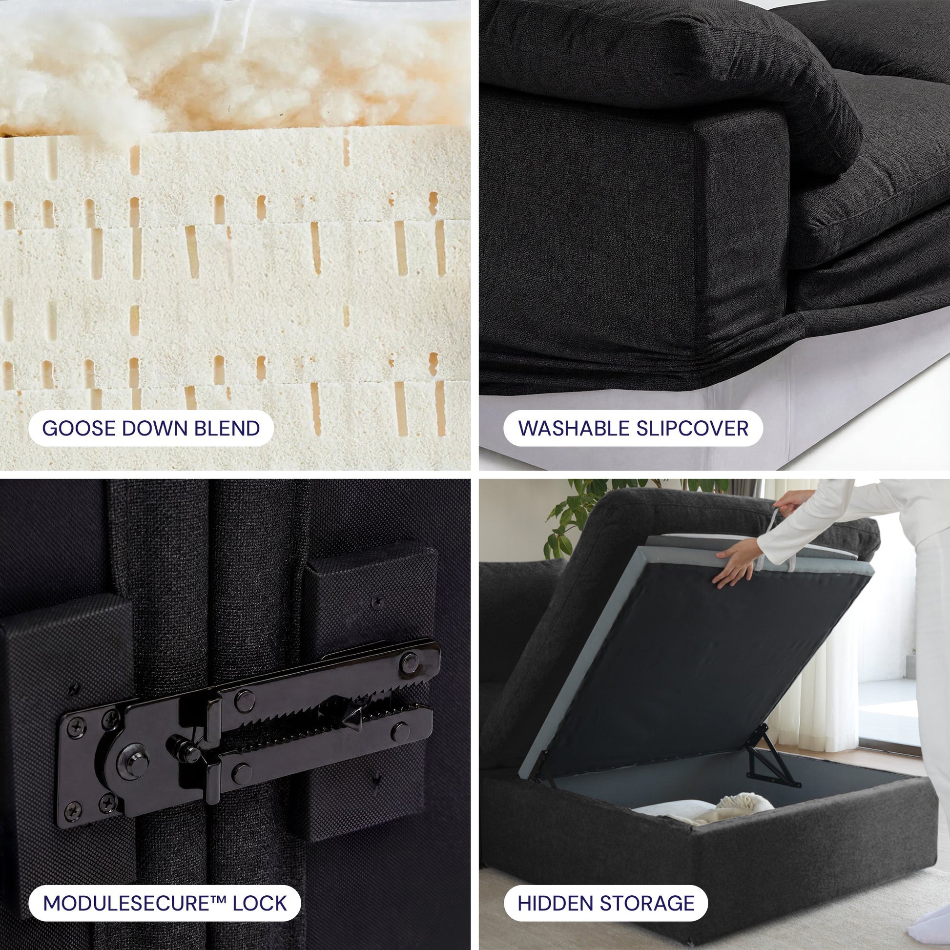 CloudForm™ 2-Seater Modular Sofa | Black