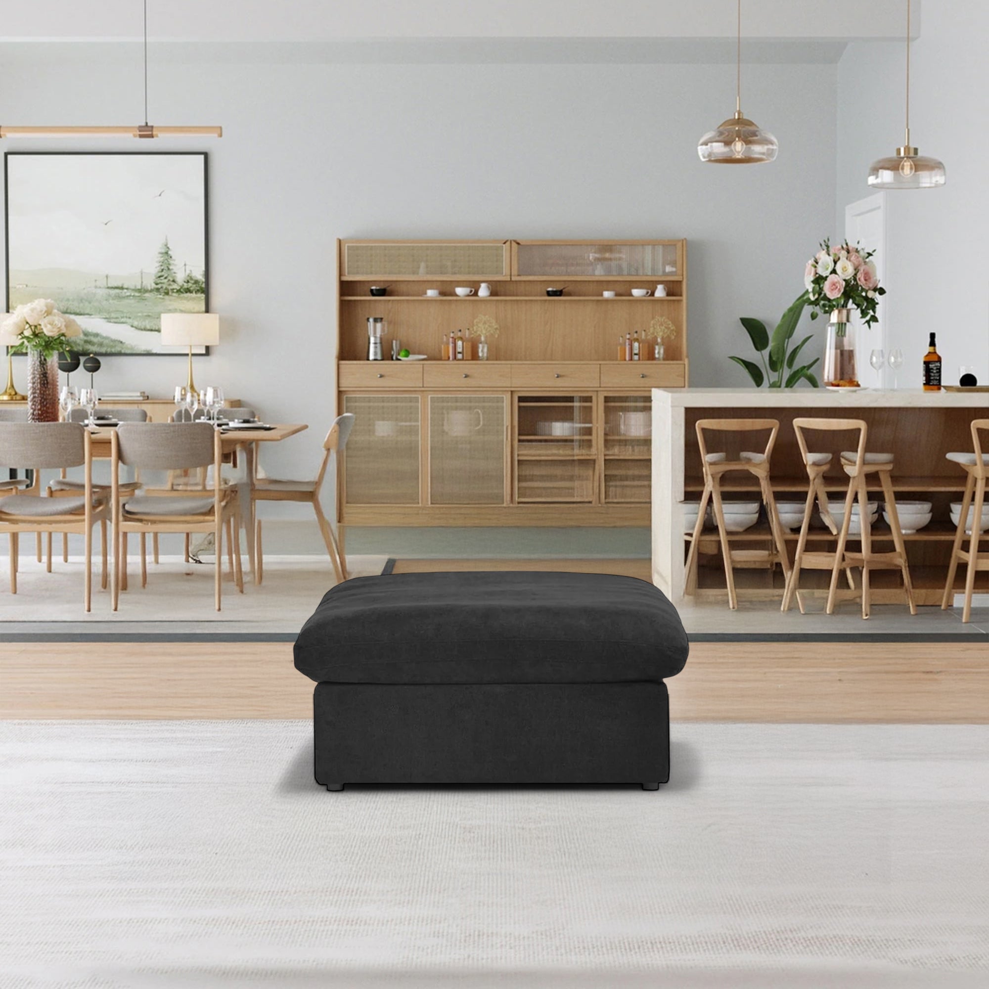 Sofatica® Cloud Couch Ottoman in Black | Performance Fabric