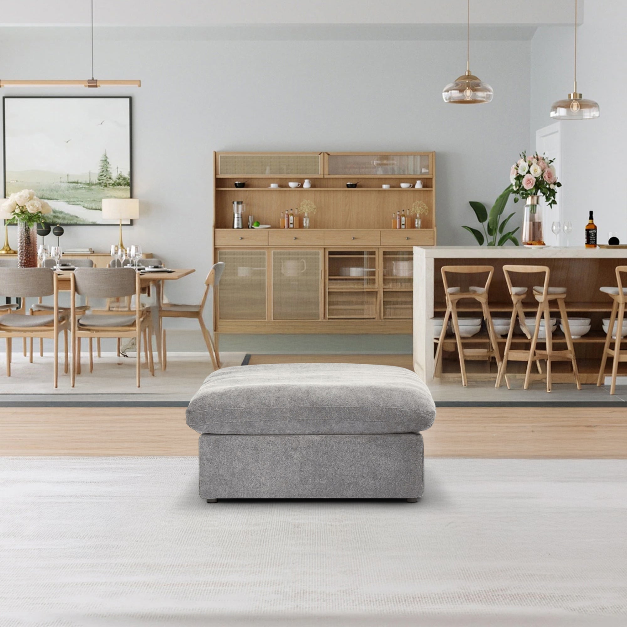 Sofatica® Cloud Couch Ottoman in Gray | Performance Fabric